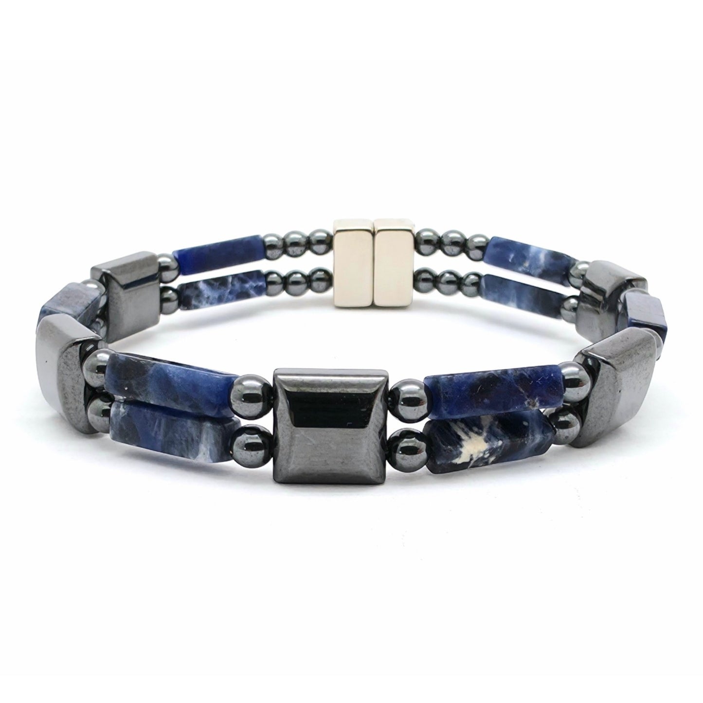 Sodalite Rectangle w Hematite Square