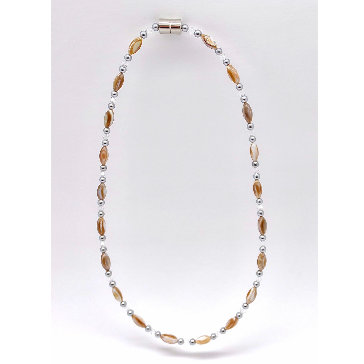 Abalone w Clear Crystal Necklace
