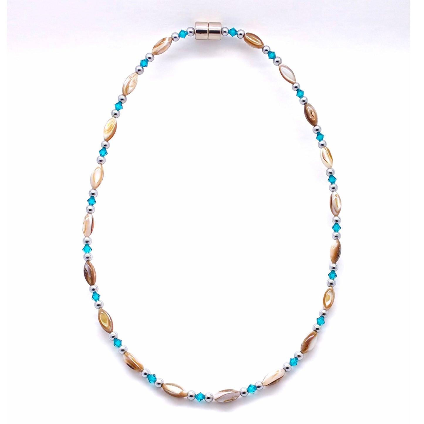 Abalone w Blue Zircon Necklace