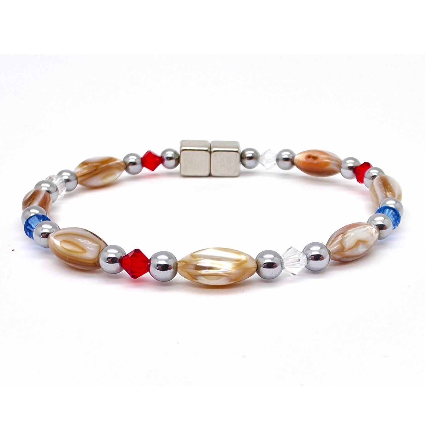 Abalone Single w Patriotic Crystals