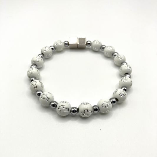 White Cross Beads