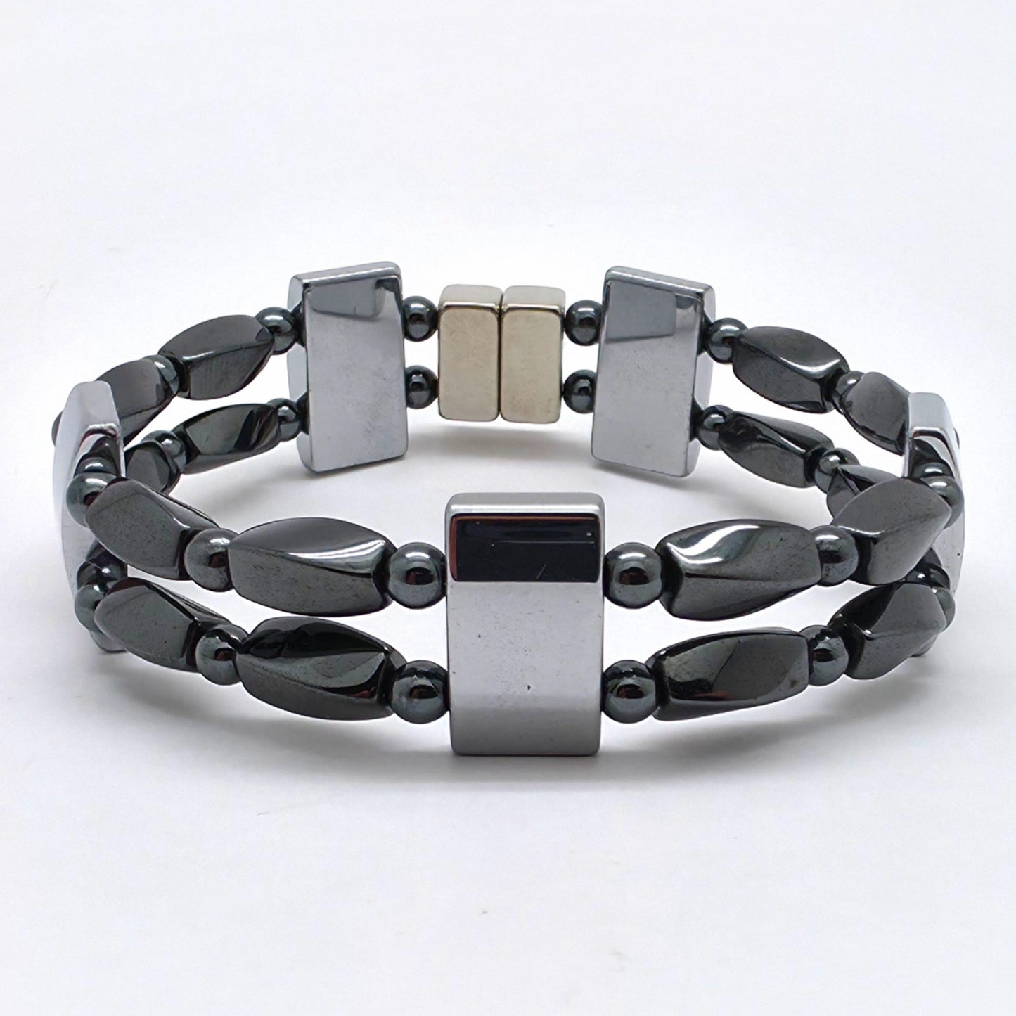 Men's Large Hematite Twist Double