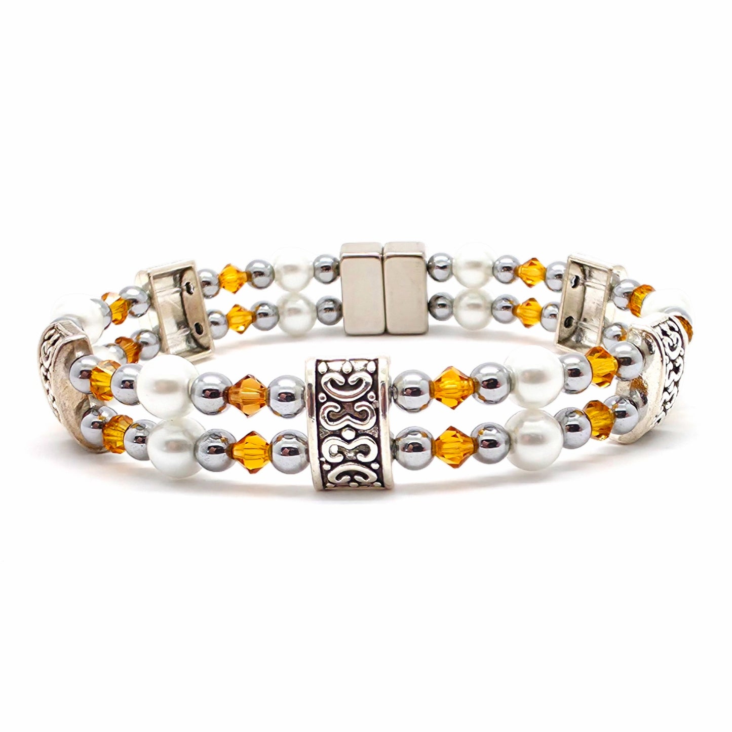 White Pearl Double with Topaz