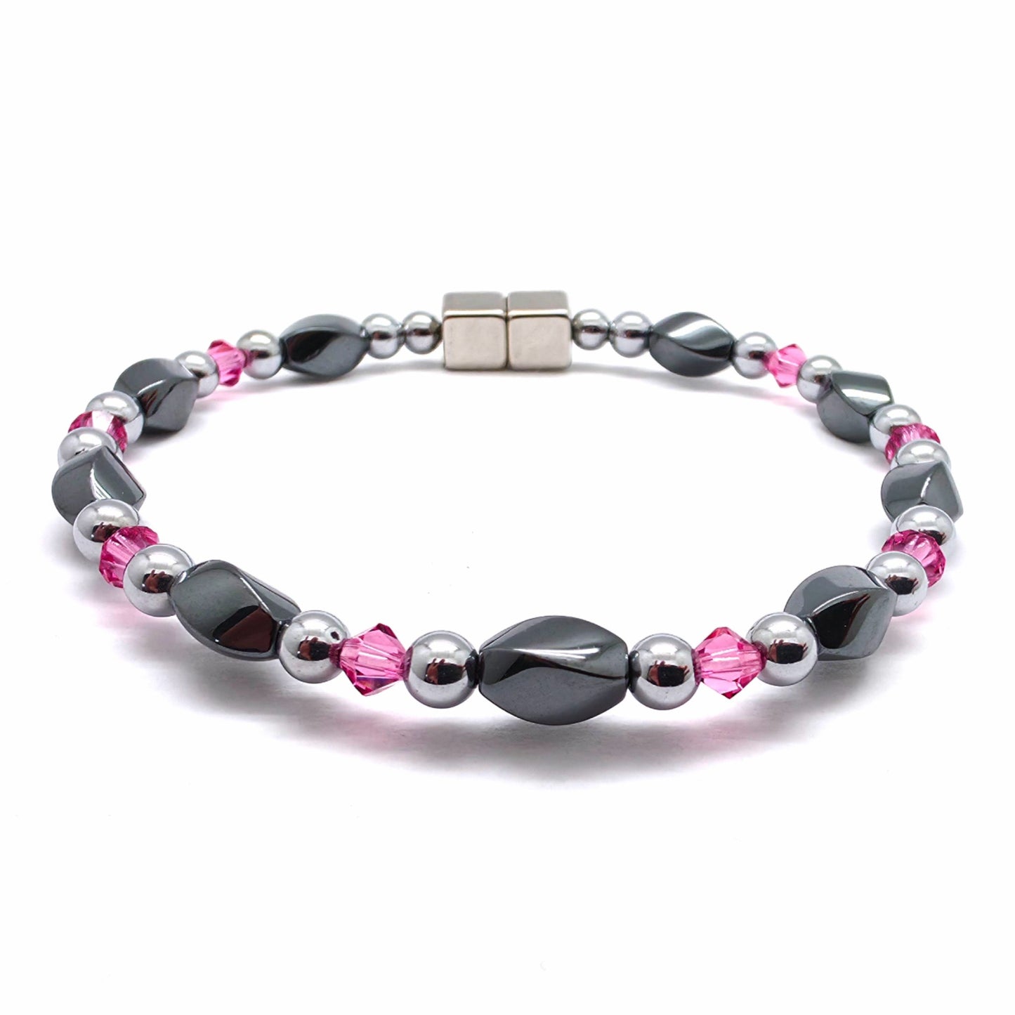 Black Hematite Twist w Rose