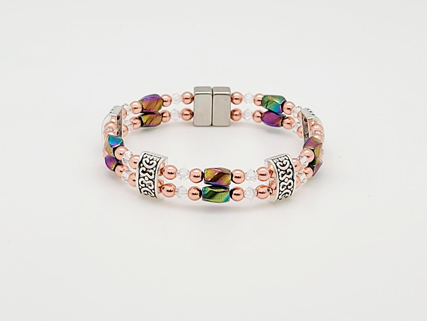 Rainbow Hematite Twist with Crystal