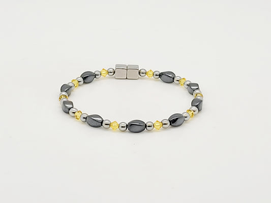 Black Hematite Twist w Sunflower