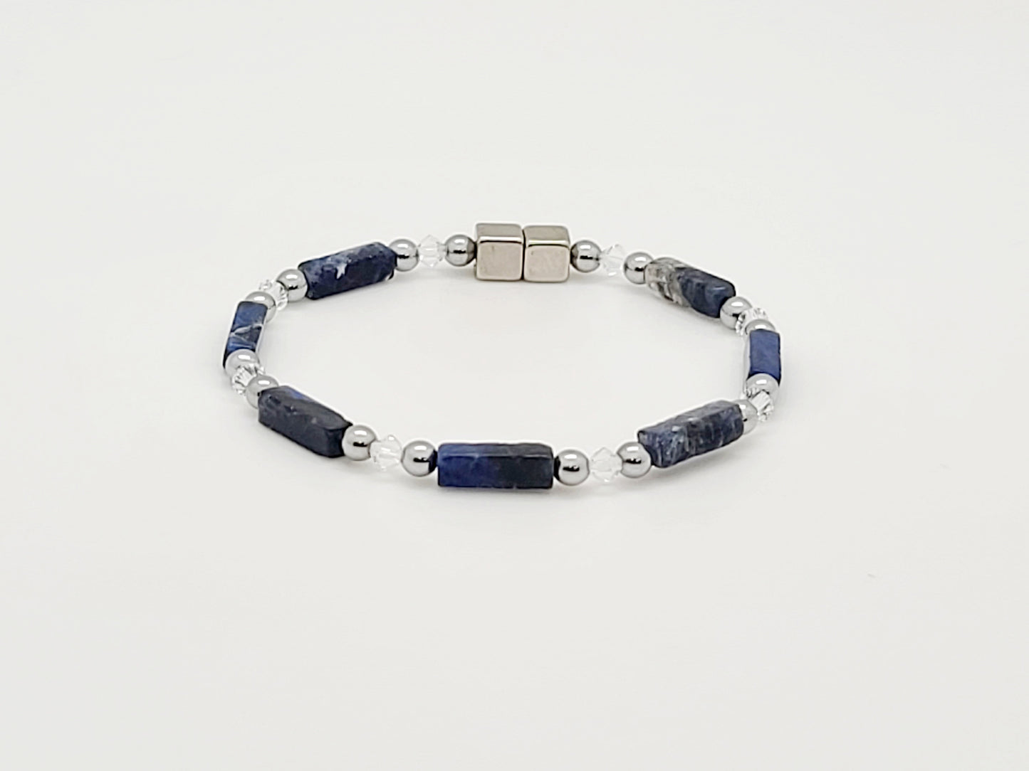 Sodalite Rectangle w Crystal Necklace
