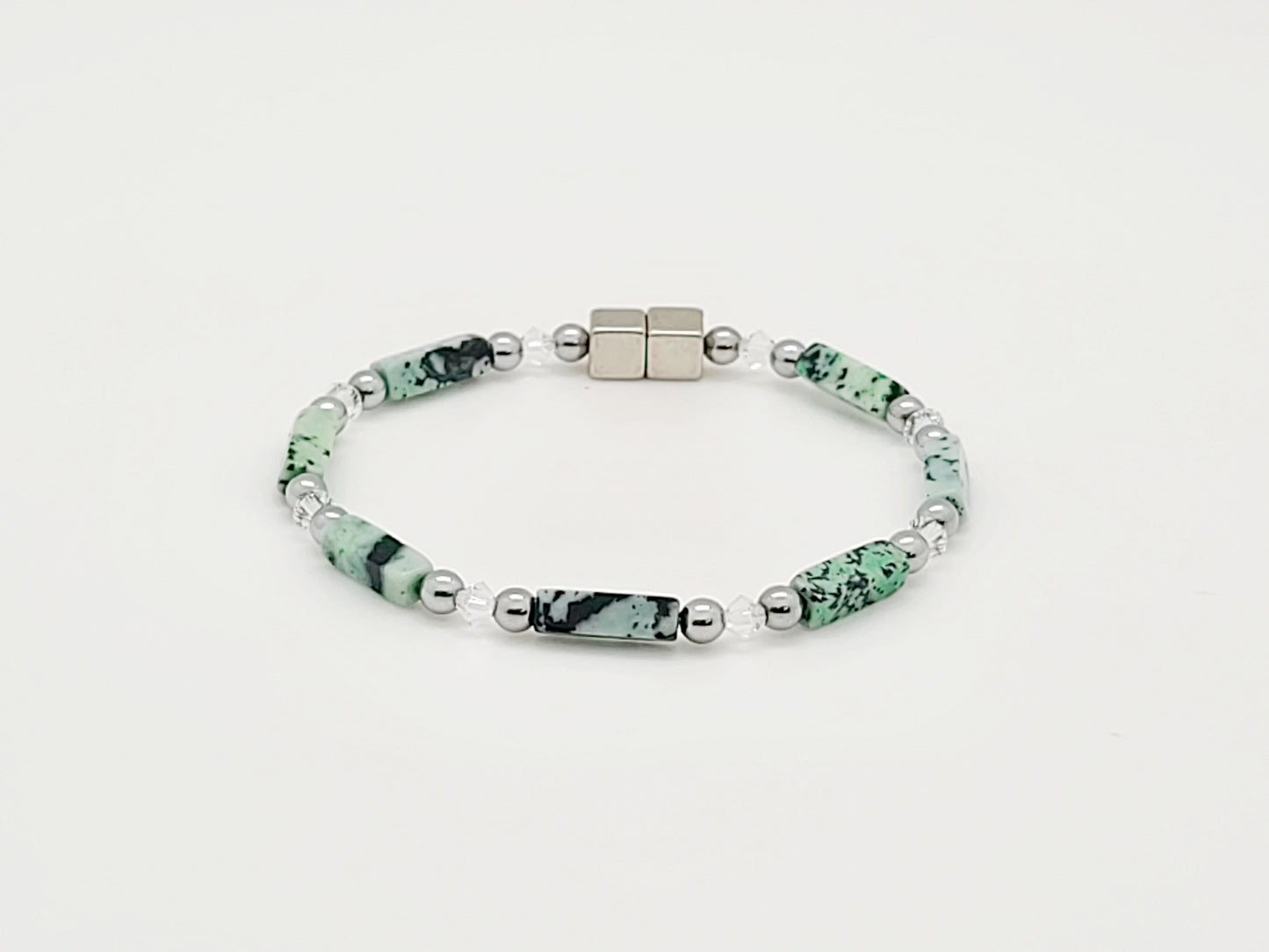 Variscite Rectangle w Crystal Necklace