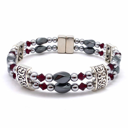 Black Hematite Twist Double w Crystal Option