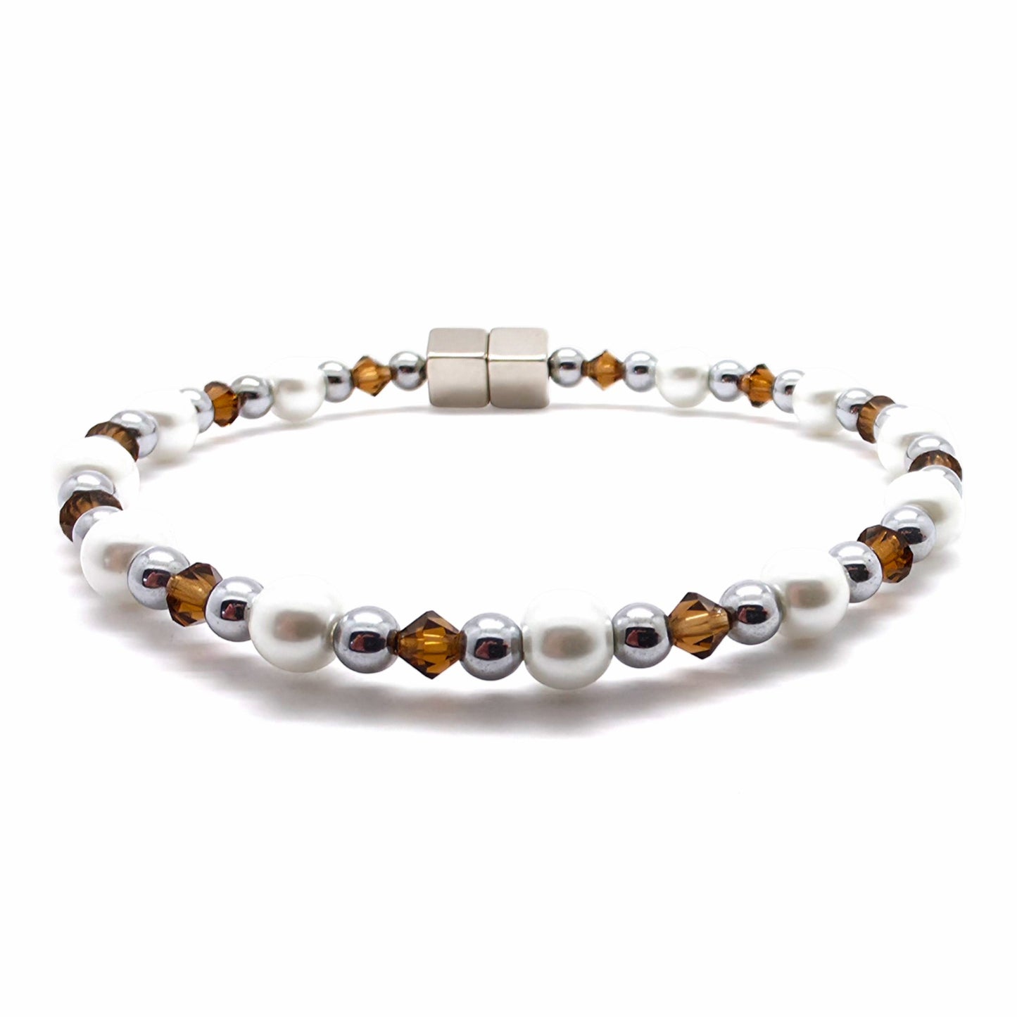 White Pearl Single with Crystal Option