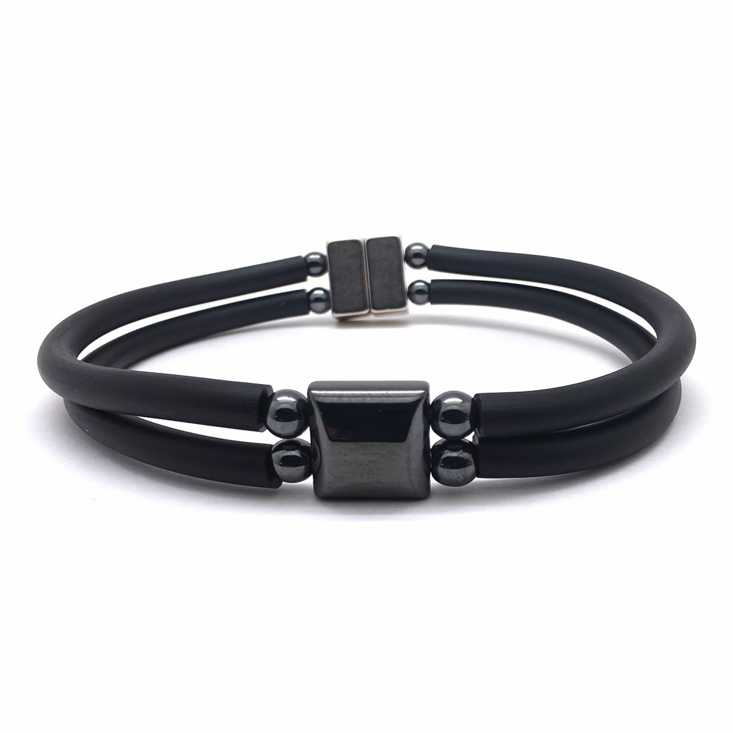 Double Sport Cord with Hematite Square