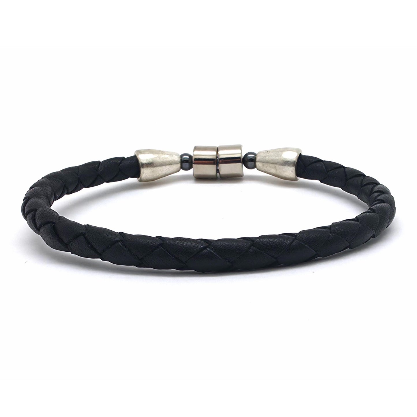 Leather Cord w Silver Cap Bracelet