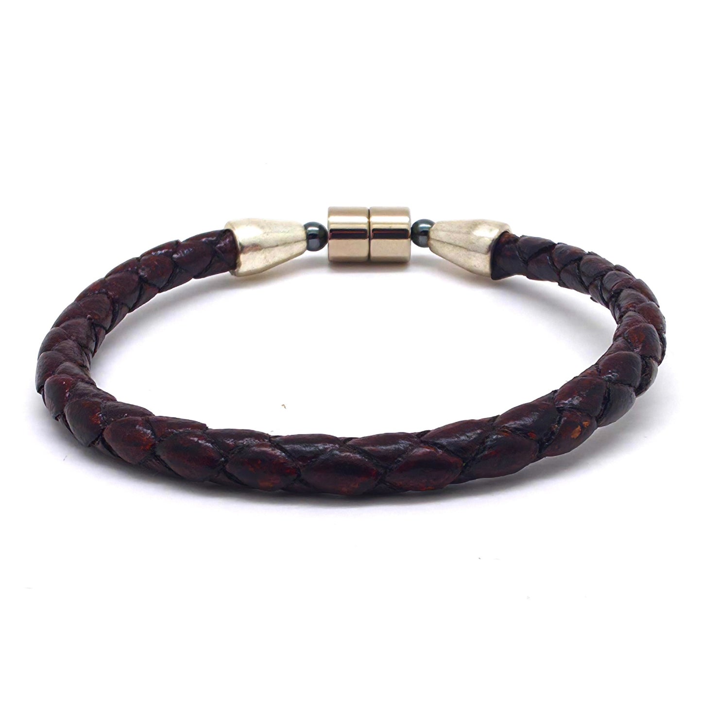 Leather Cord w Silver Cap Bracelet