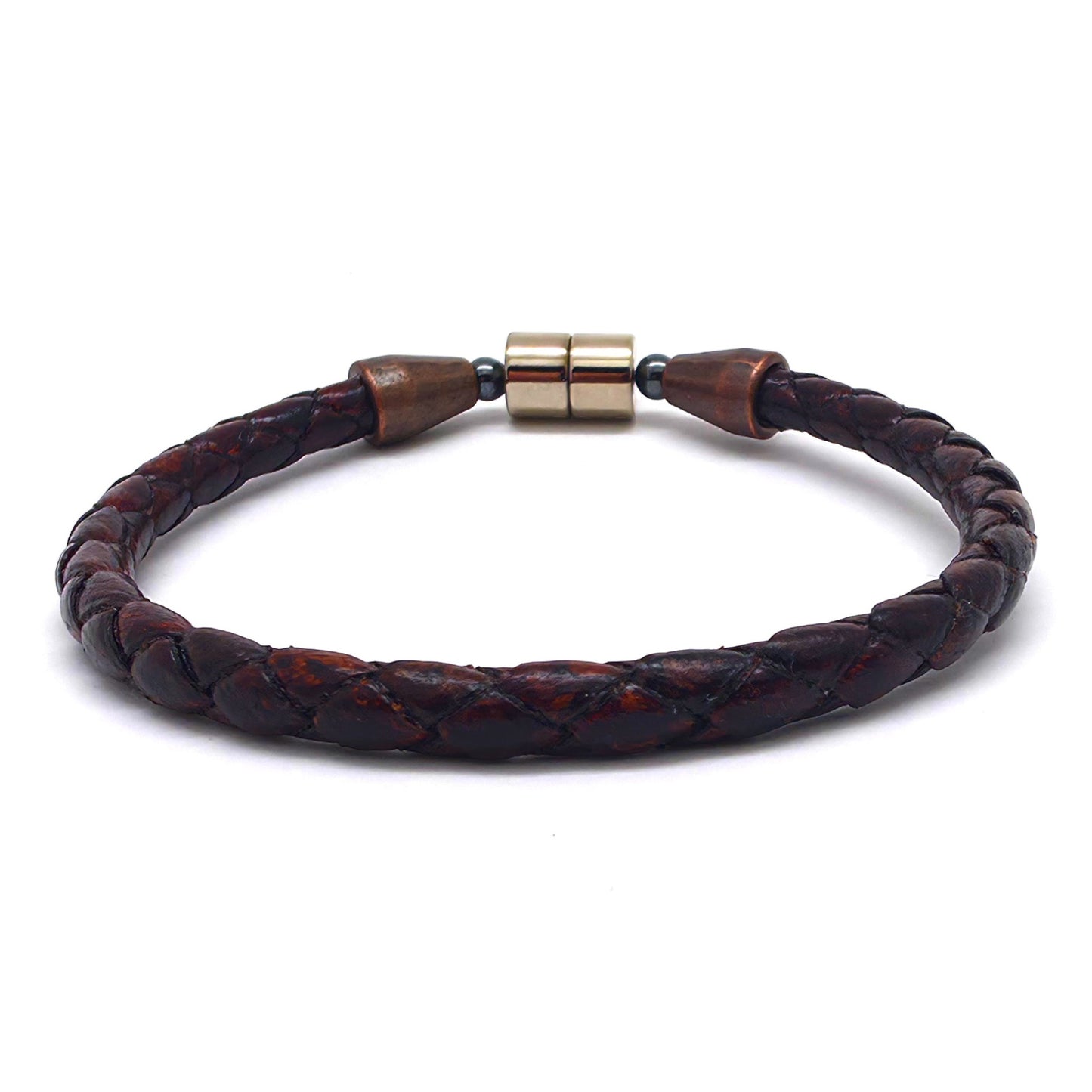 Leather Cord w Copper Cap Bracelet