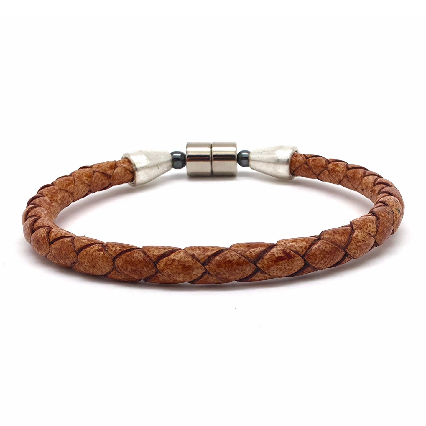 Leather Cord w Silver Cap Bracelet