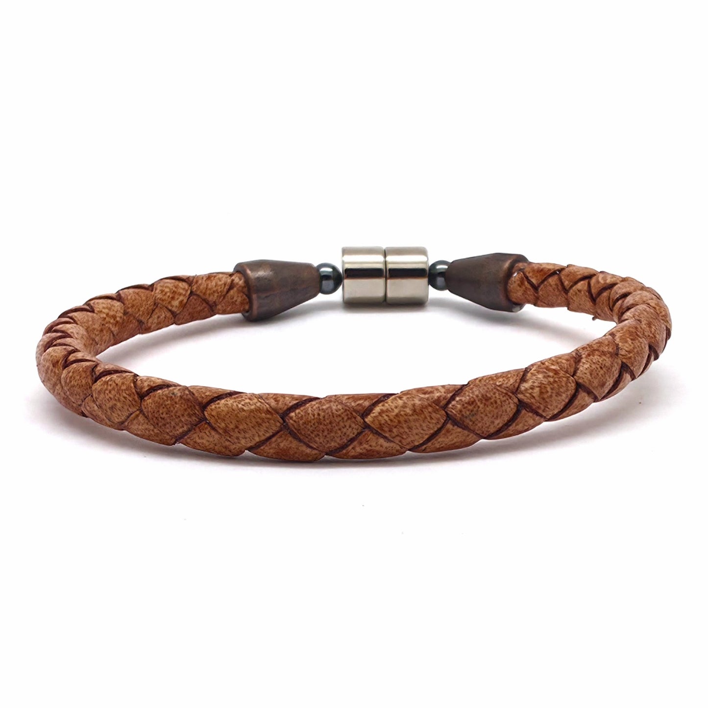 Leather Cord w Copper Cap Bracelet