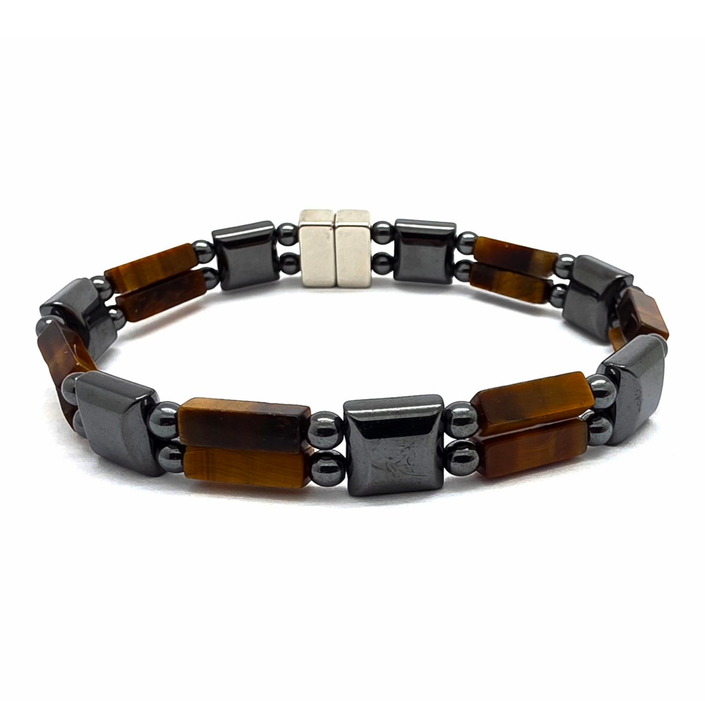 Tiger's Eye Rectangle w Hematite Square