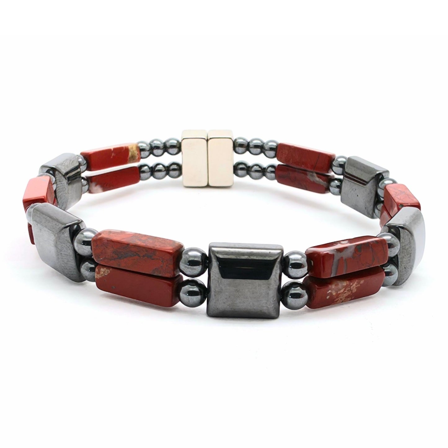 Red Jasper Rectangle w Hematite Square