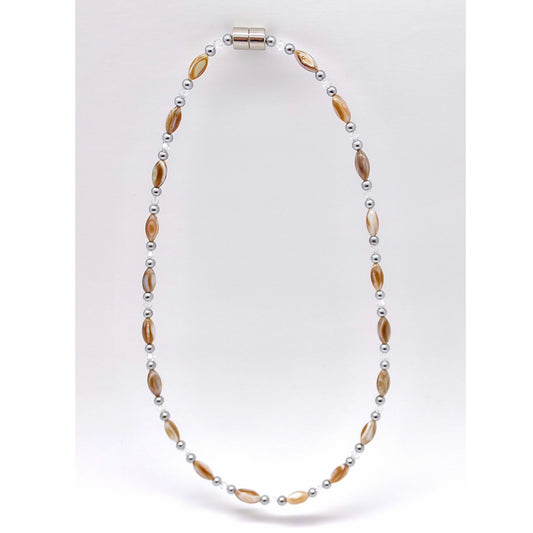 Abalone w Clear Crystal Necklace
