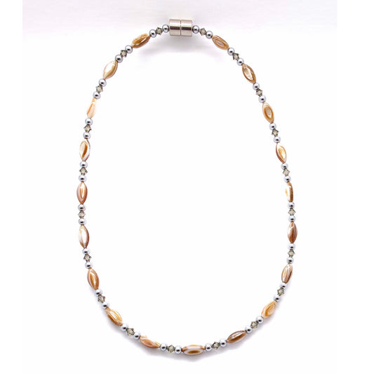 Abalone w Black Diamond Necklace