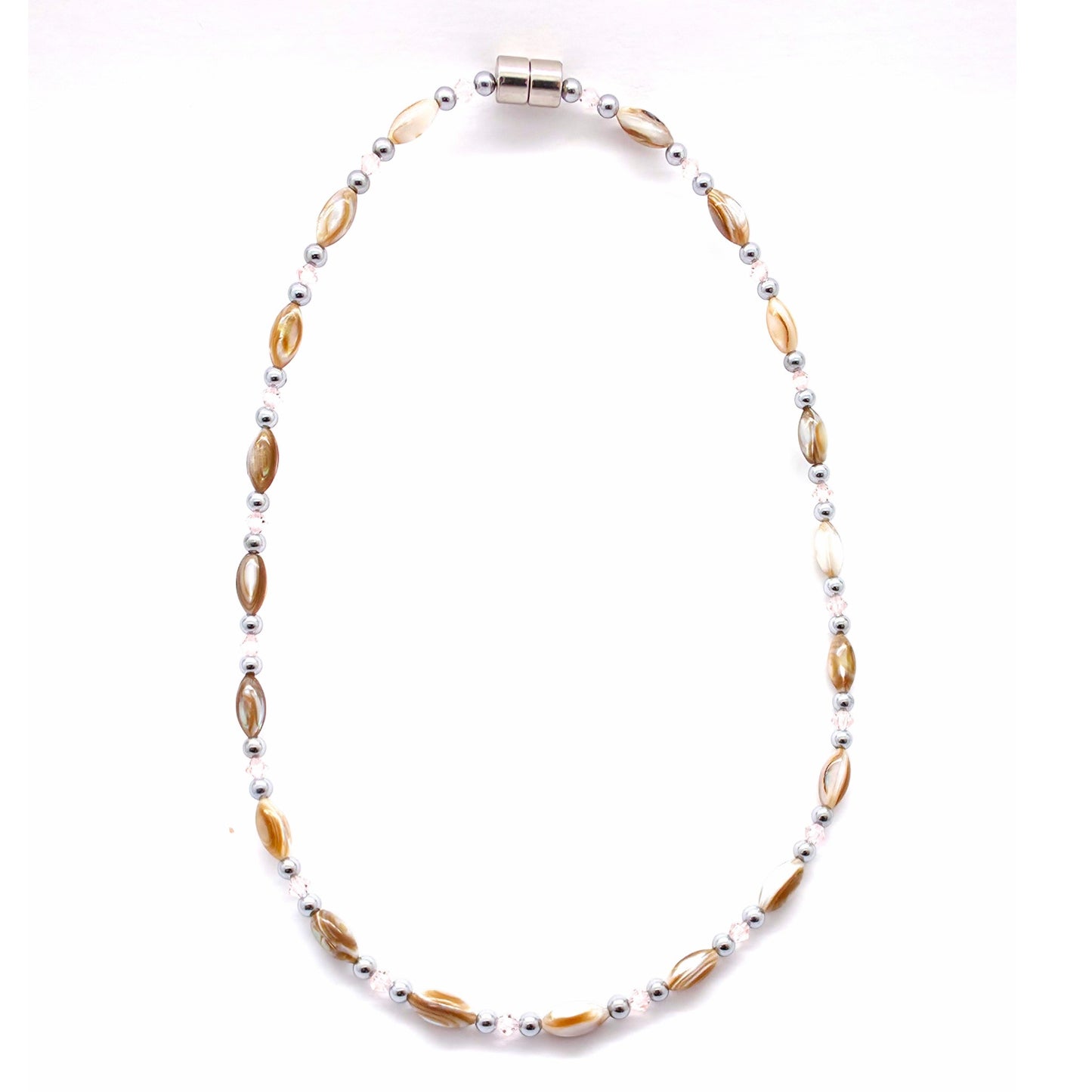Abalone w Light Rose Necklace