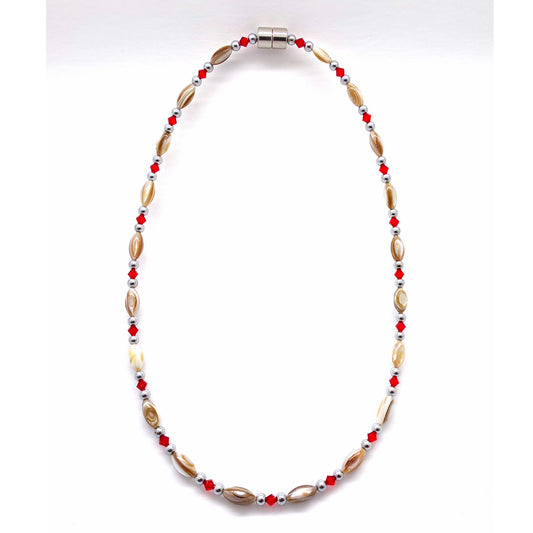Abalone w Light Siam Necklace