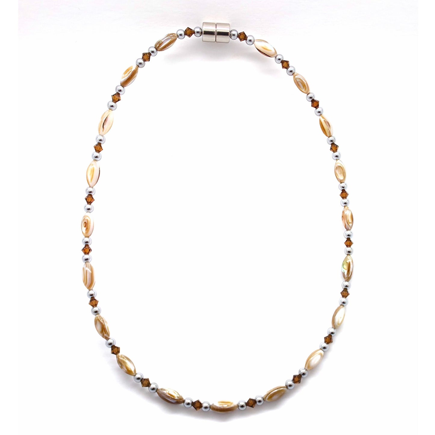 Abalone w Smokey Topaz Necklace