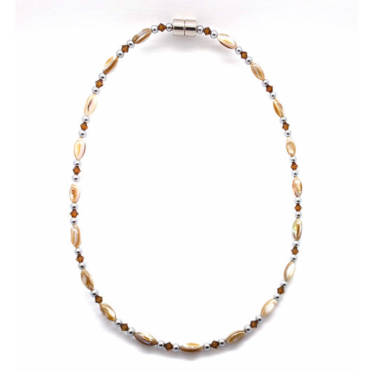 Abalone w Smokey Topaz Necklace