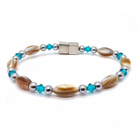 Abalone Single w Blue Zircon