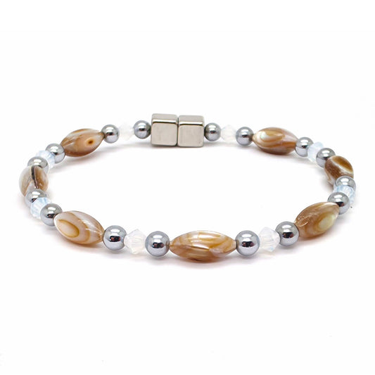 Abalone Single w White Opal