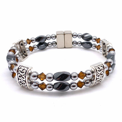 Black Hematite Twist Double w Crystal Option