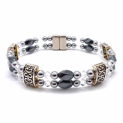 Black Hematite Twist Double w Crystal Option