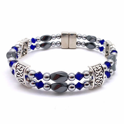 Black Hematite Twist Double w Crystal Option