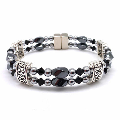 Black Hematite Twist Double w Crystal Option