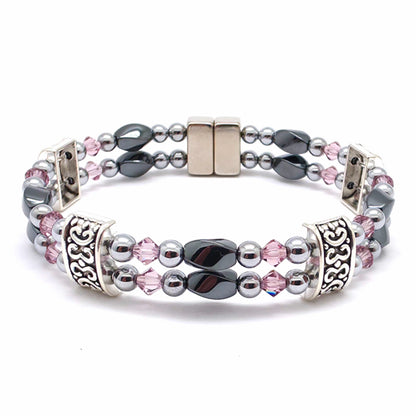 Black Hematite Twist Double w Crystal Option