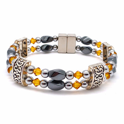 Black Hematite Twist Double w Crystal Option