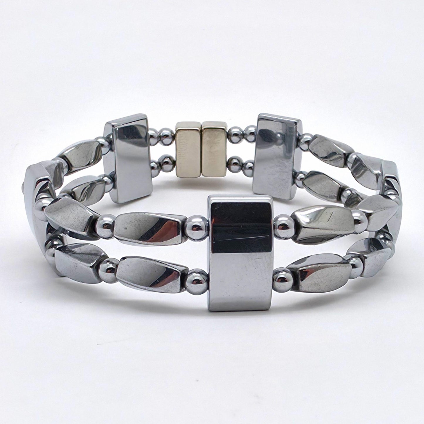 Men's Large Hematite Twist Double