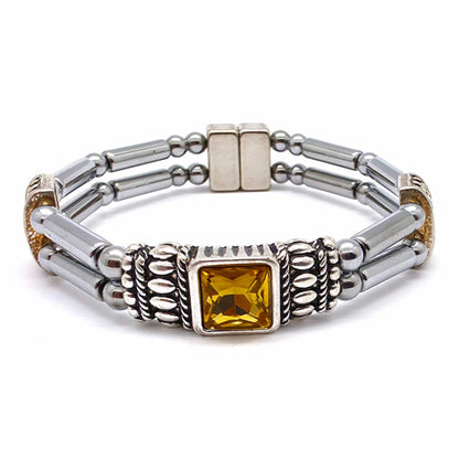 Centered Square Birthstone Double