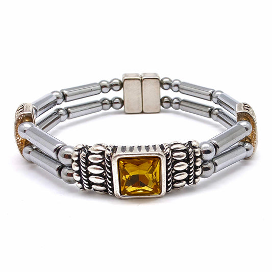 Centered Square Topaz Birthstone Double