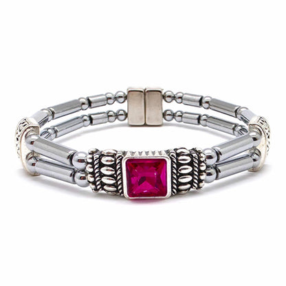 Centered Square Birthstone Double