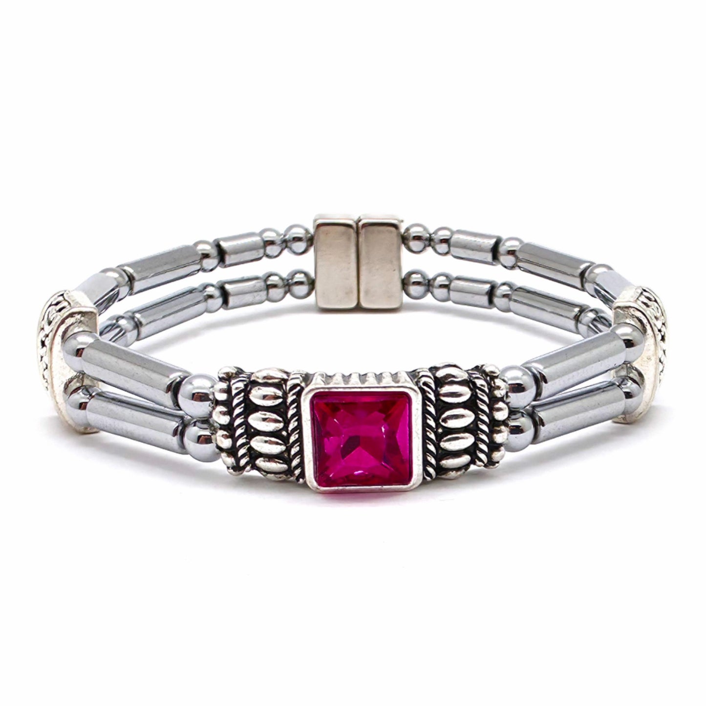Centered Square Rose Birthstone Double
