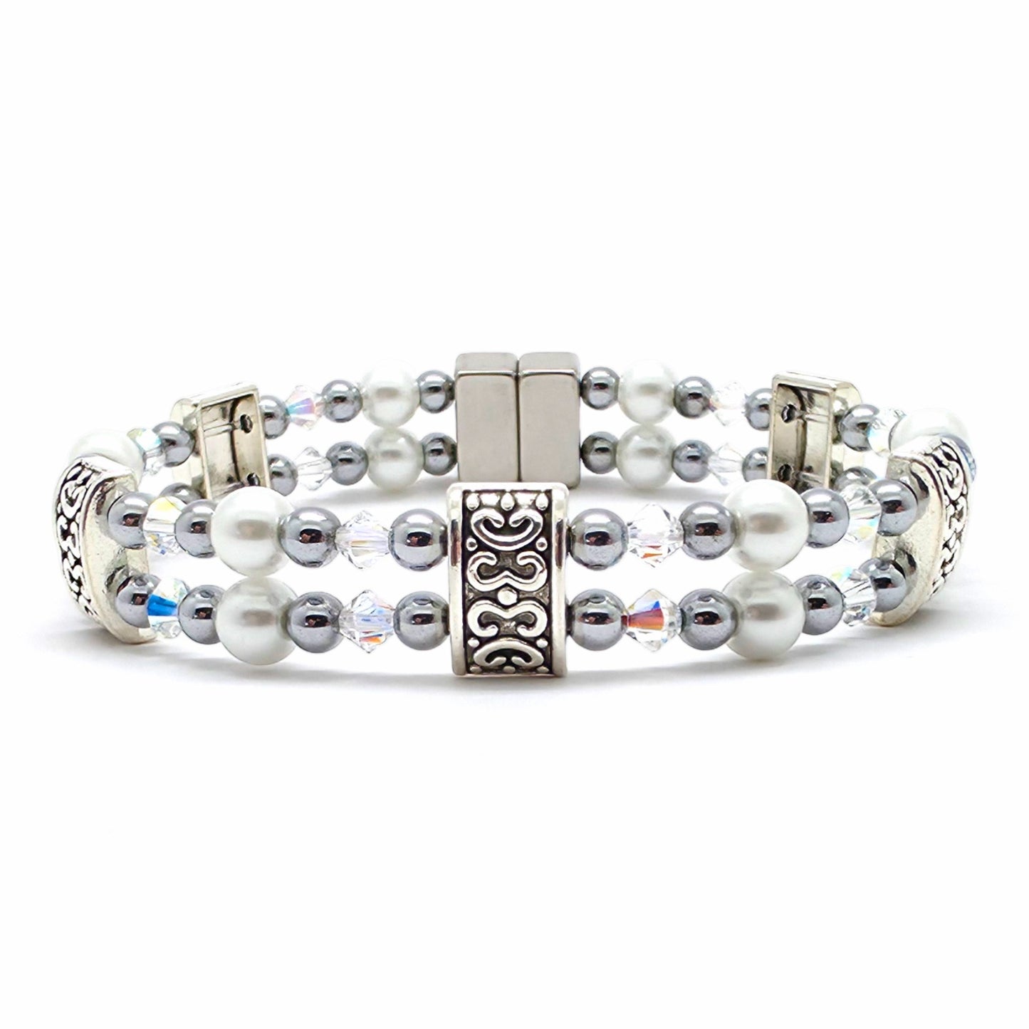 White Pearl Double with AB Crystals