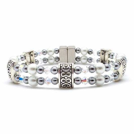 White Pearl Double with AB Crystals