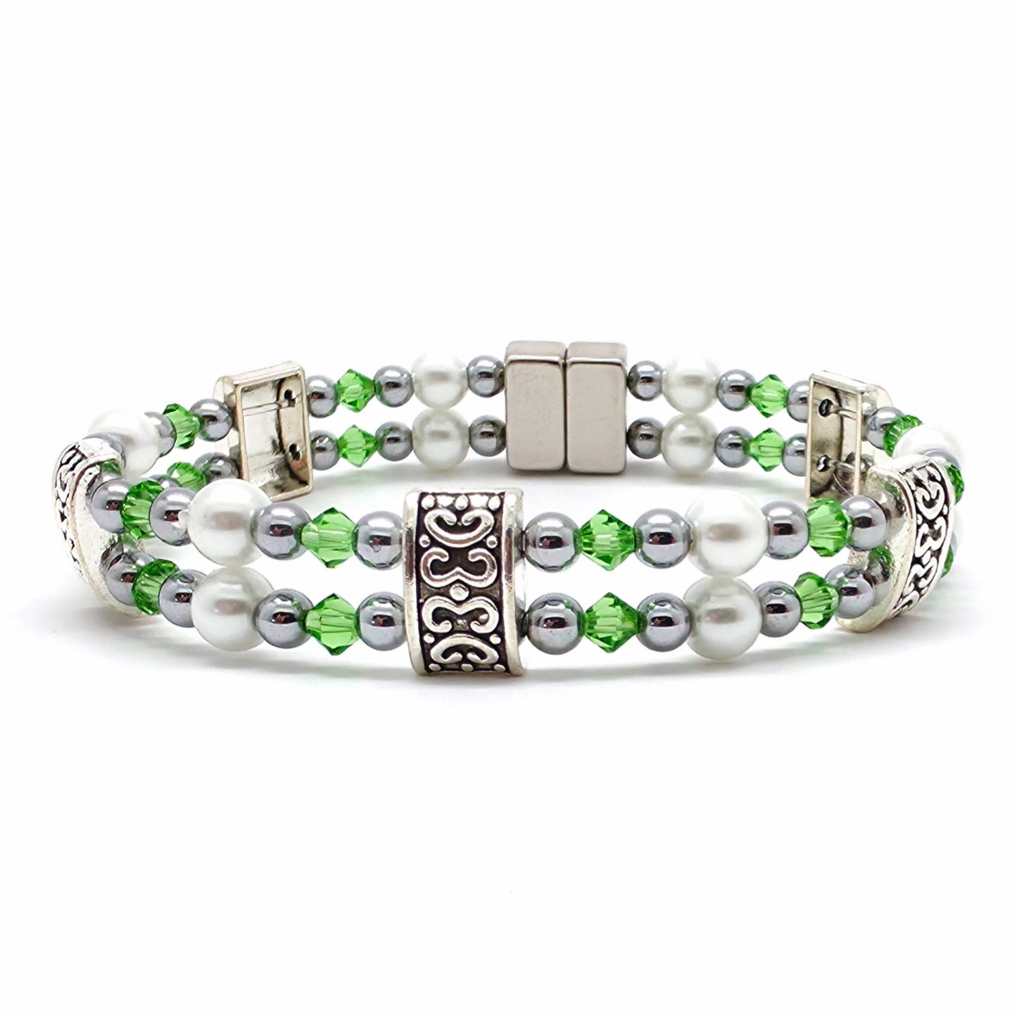 White Pearl Double with Crystal Option