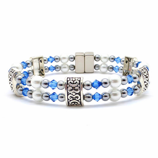 White Pearl Double with Sapphire