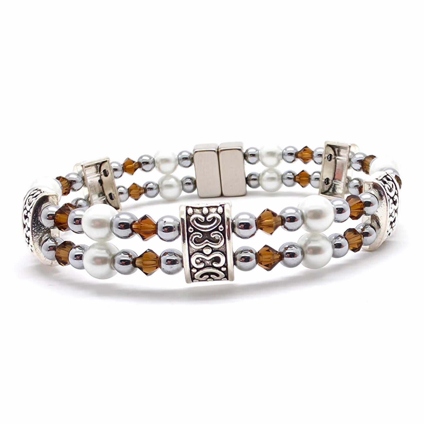 White Pearl Double with Crystal Option