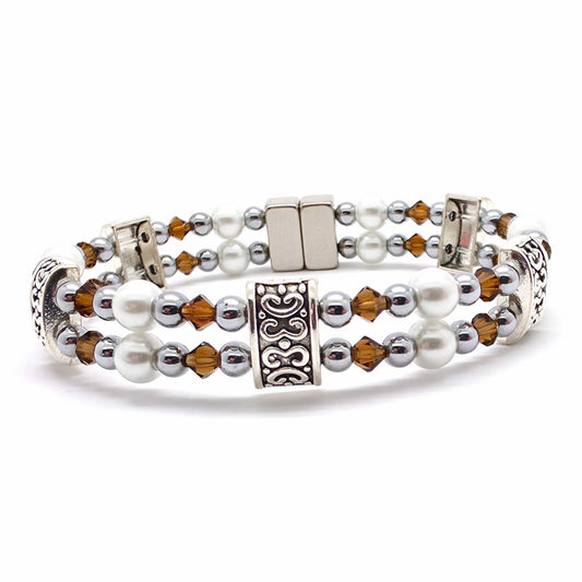 White Pearl Double with Smokey Topaz