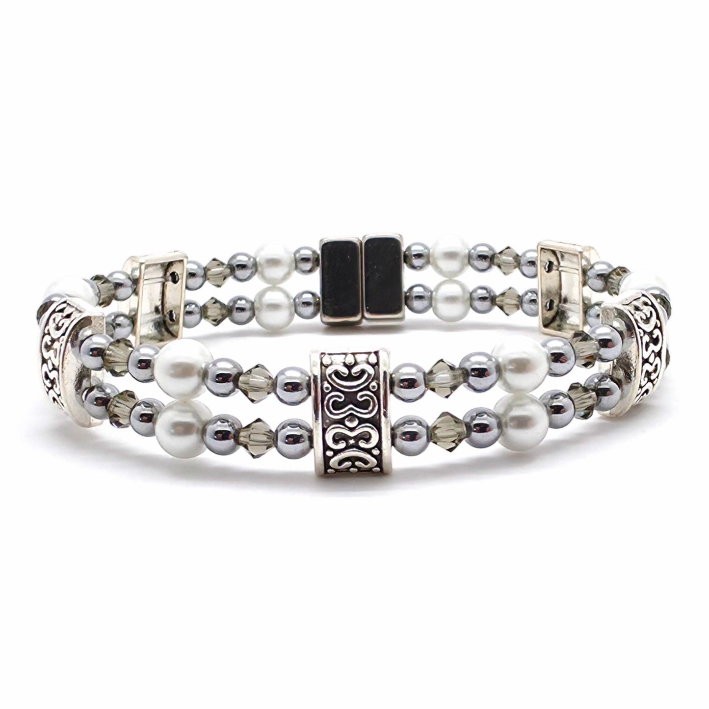 White Pearl Double with Crystal Option