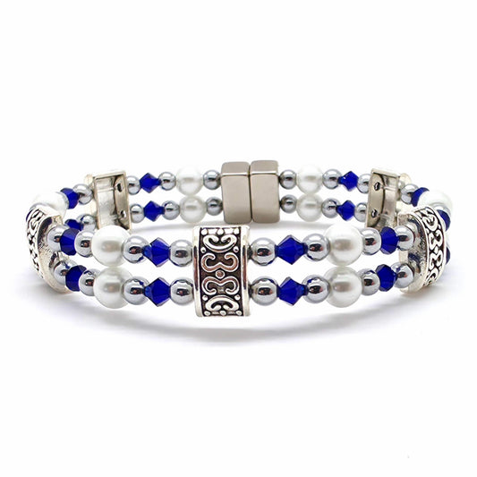 White Pearl Double with Cobalt
