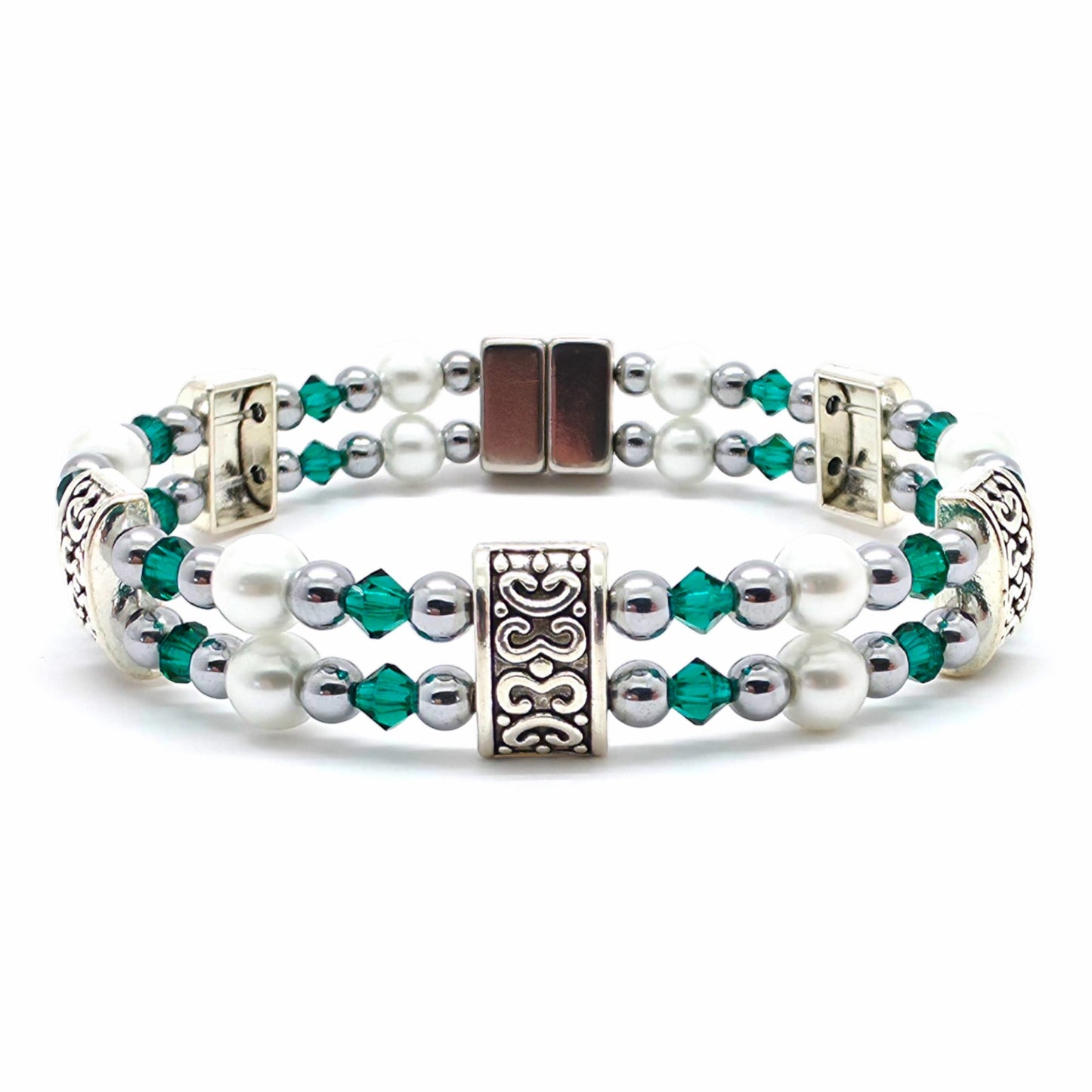 White Pearl Double with Crystal Option
